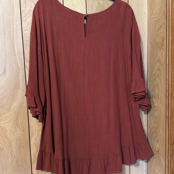 Linen blend Rust top flow like linen Entro - Picture 2 of 8